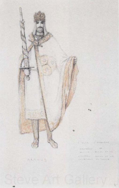 Fernand Khnopff Costume Drawing for Le Roi Arthus Arthus